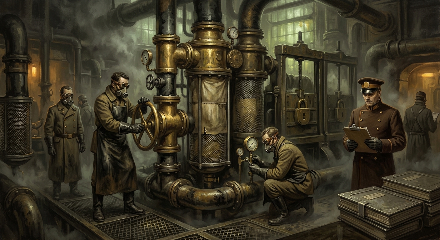 The Distillers' Compact — The Distillers' Compact, rendered as oil-painting.