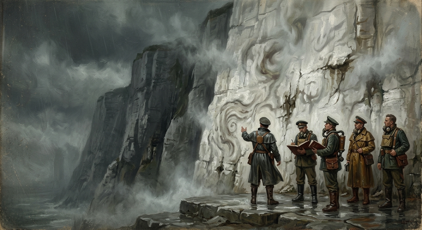 The Script Wall — The Script Wall, rendered as oil-painting.