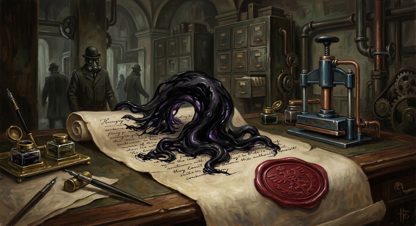 Hungry Ink — Hungry Ink, rendered as oil-painting.