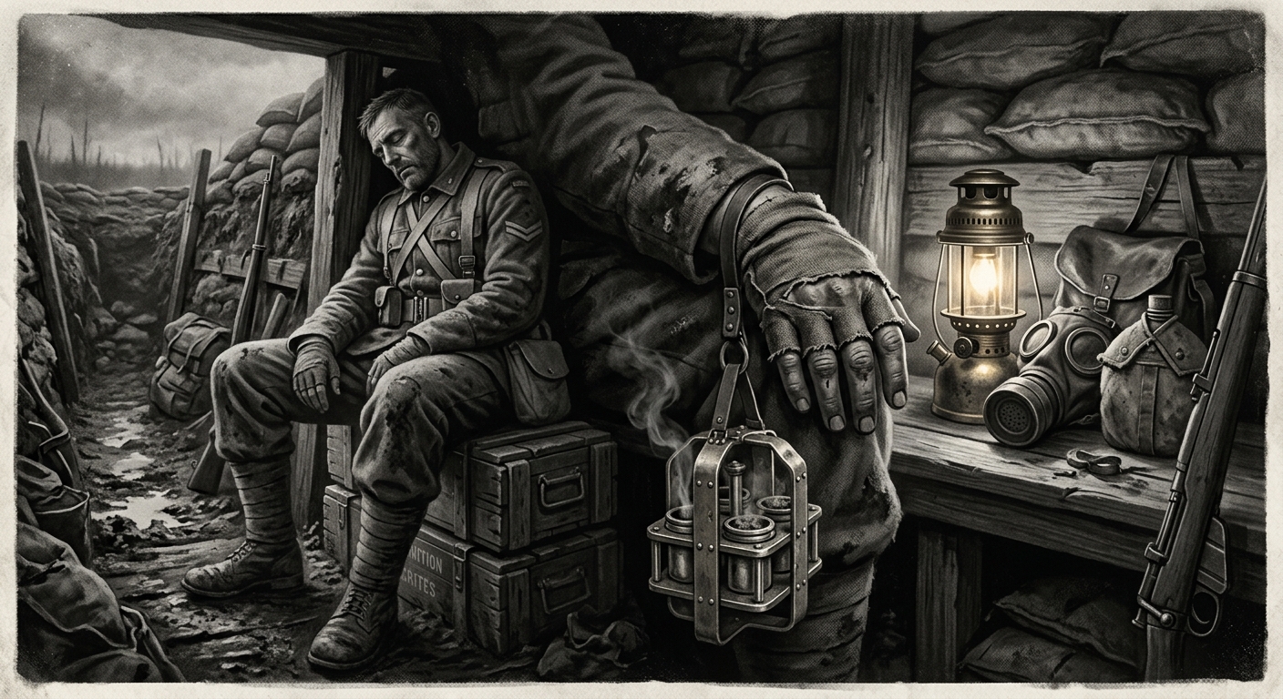 Sergeant Kael — On the Censer Rack and the Hand That Released It, rendered as photograph.