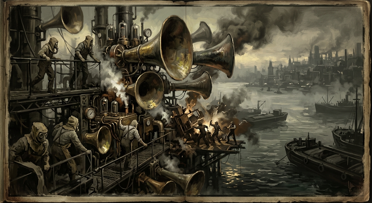 The Broadcast — The Broadcast, rendered as oil-painting.