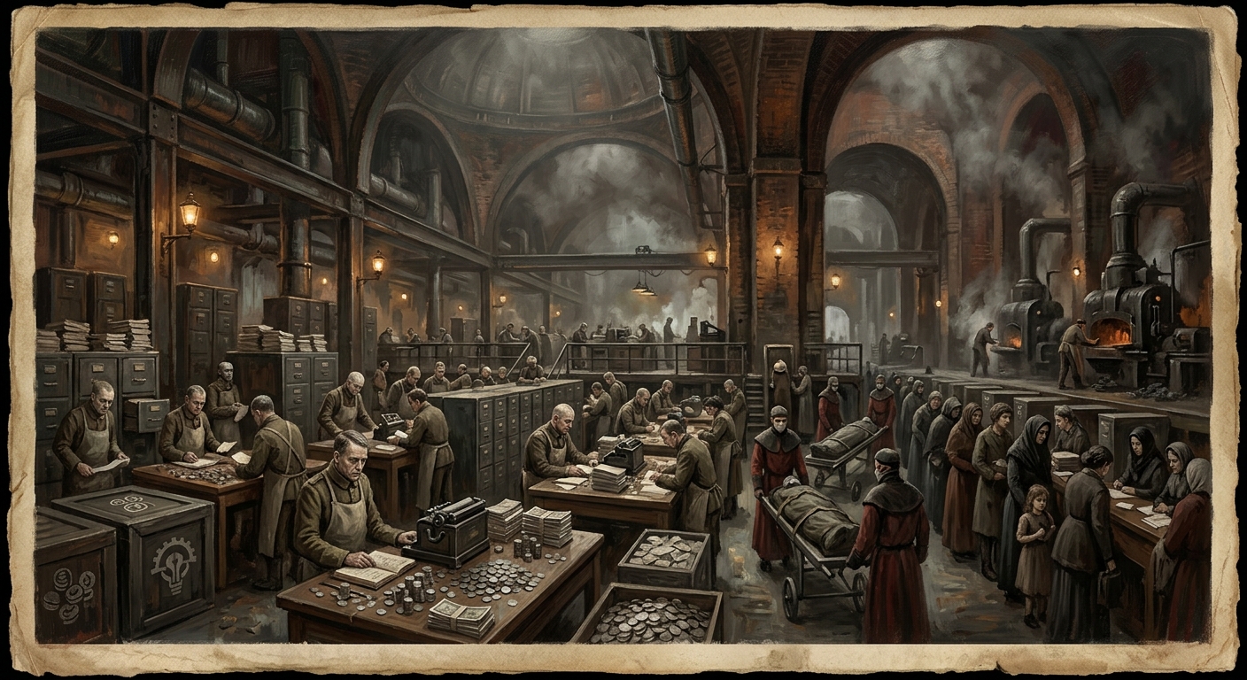 The Palatine Counting House — The Palatine Counting House, rendered as oil-painting.
