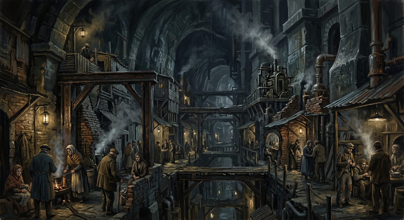 The Constantinople Warrens — The Constantinople Warrens, rendered as oil-painting.