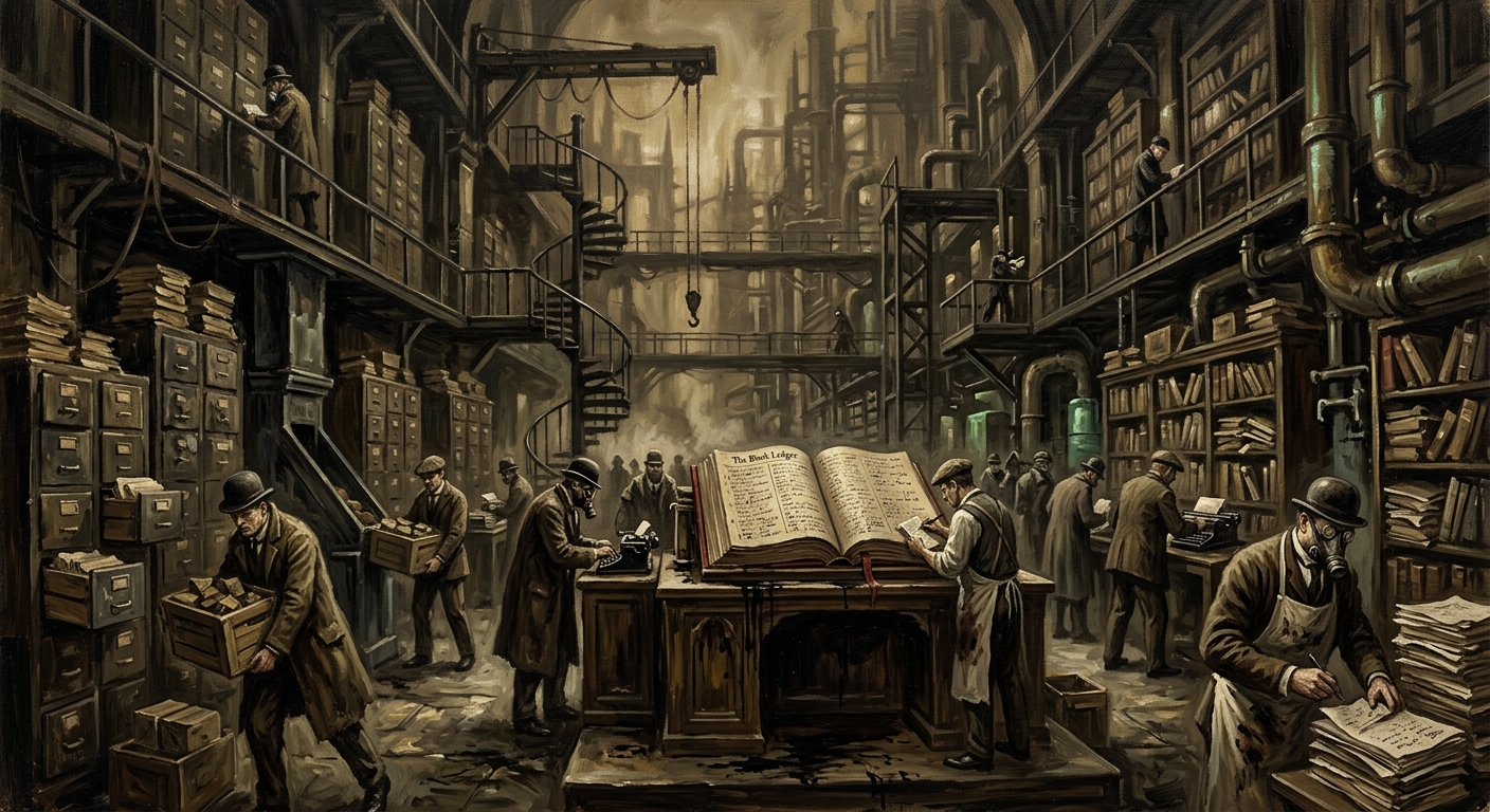The Black Ledger — The Black Ledger, rendered as oil-painting.