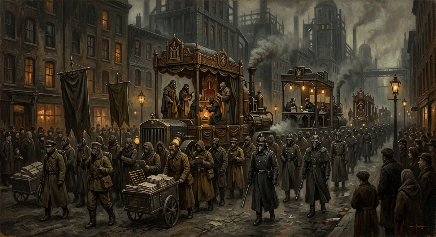 Procession of the Triune Hearth — Procession of the Triune Hearth, rendered as oil-painting.