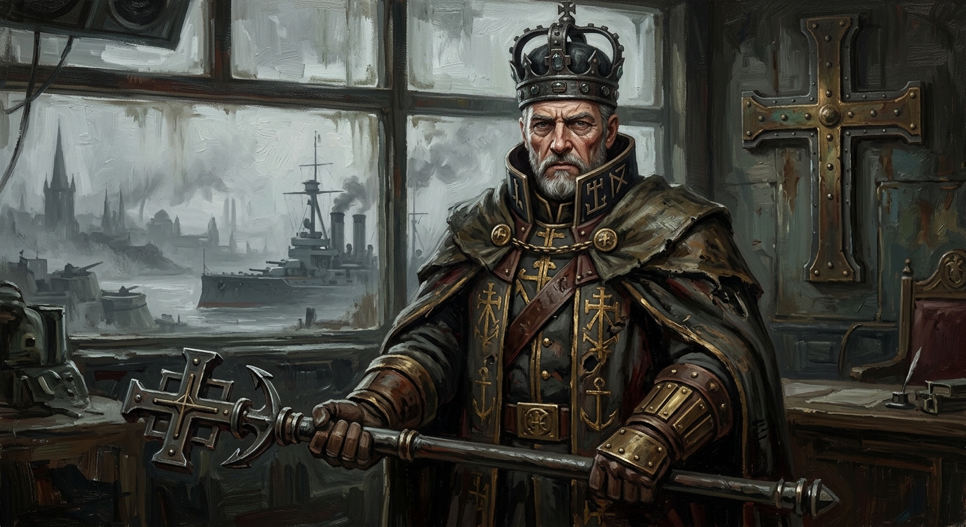King-Warden Aldric III — King-Warden Aldric III, rendered as oil-painting.