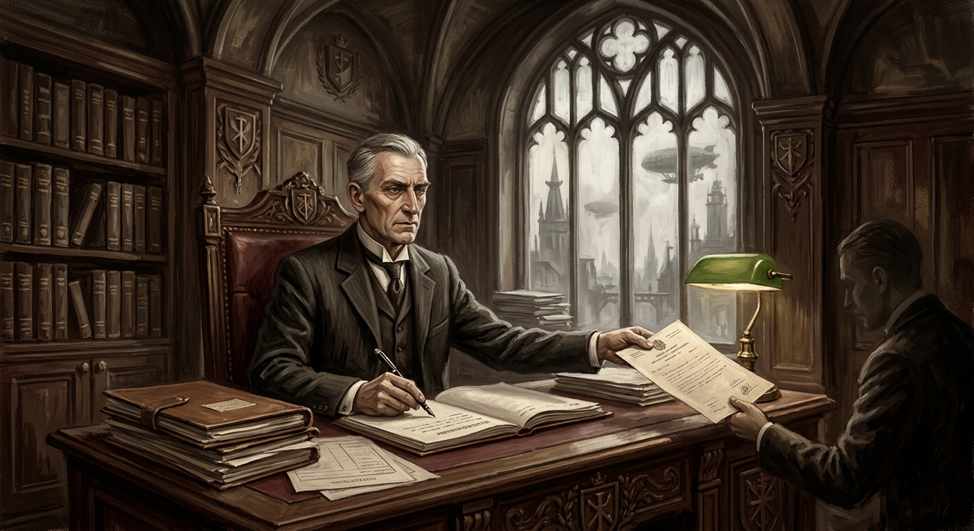 Lord-Warden Eccleston — Lord-Warden Eccleston, rendered as oil-painting.