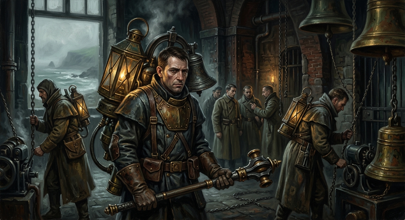 Lantern-Ringers — Lantern-Ringers, rendered as oil-painting.