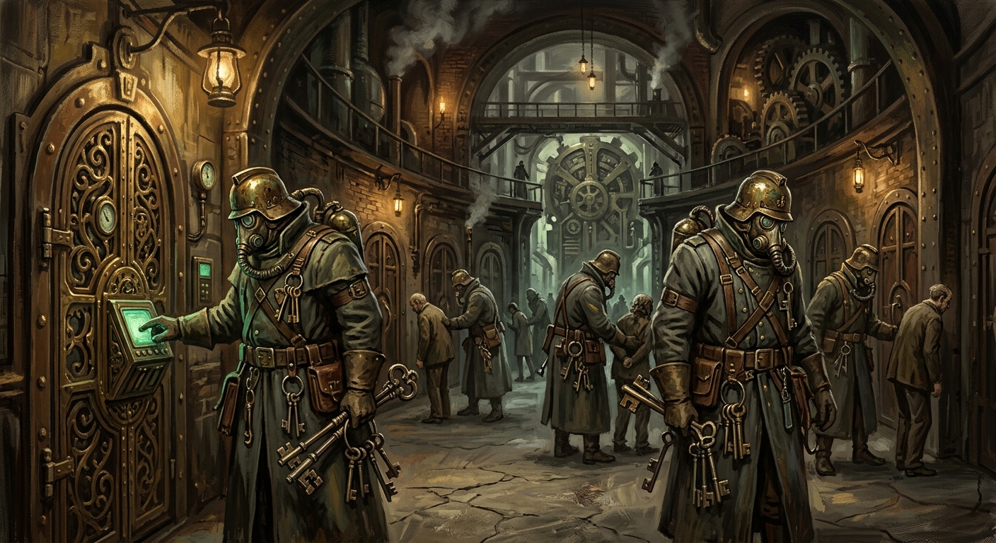 The Keymasters — The Keymasters, rendered as oil-painting.