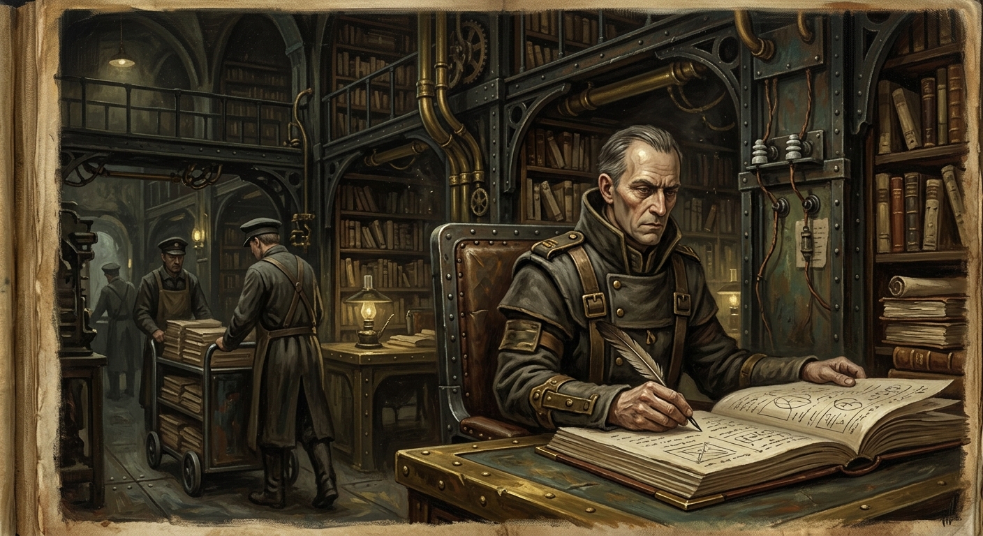 Paper Keeper Alzen Voss — Paper Keeper Alzen Voss, rendered as oil-painting.