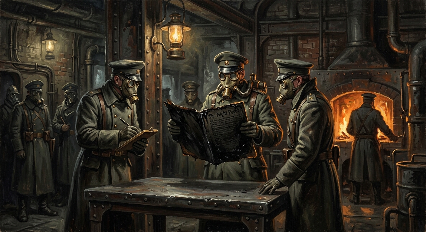 The Night Paper — The Night Paper, rendered as oil-painting.