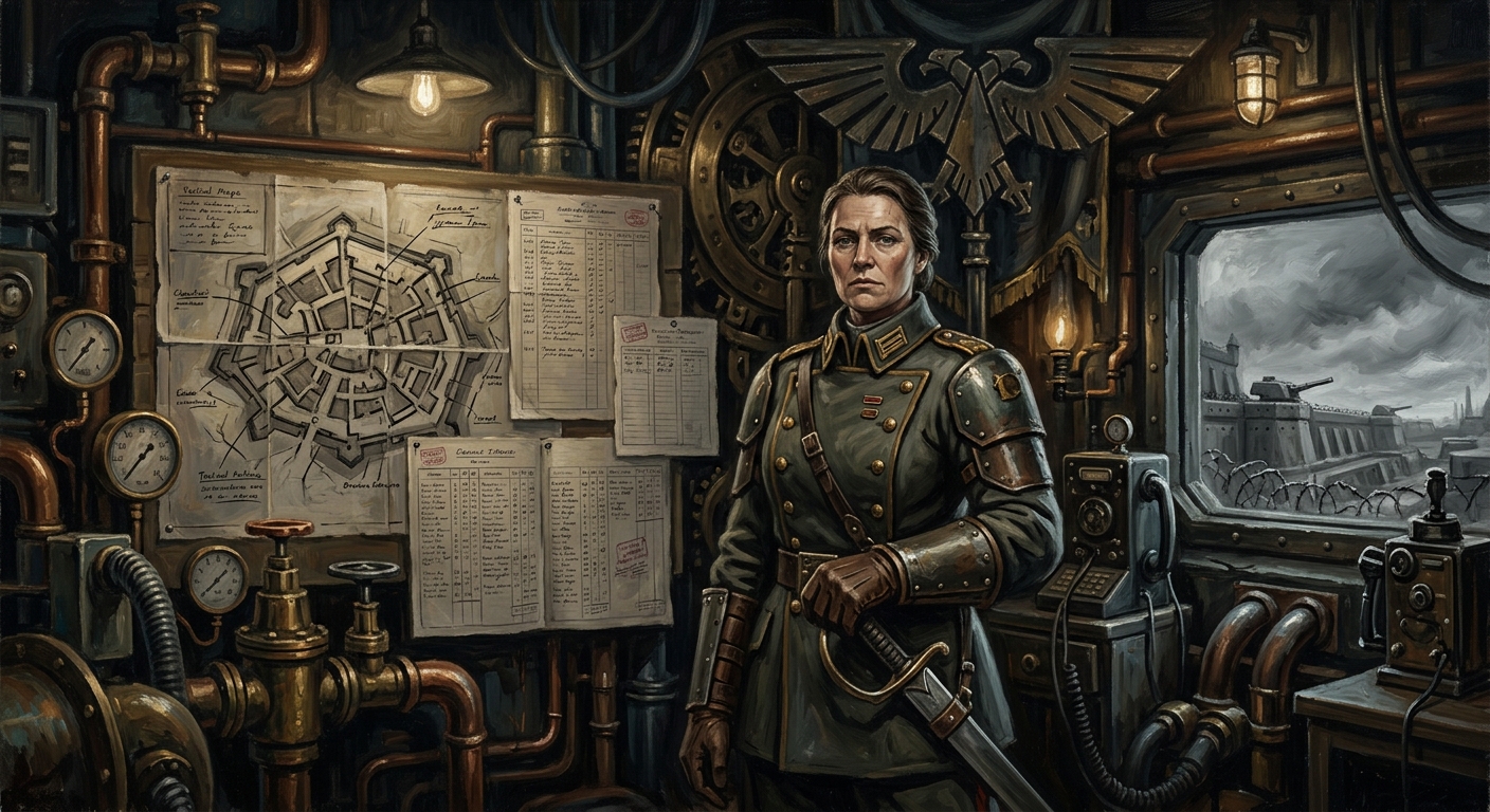 Castellan-Warden Ingrid Halvorsen — Castellan-Warden Ingrid Halvorsen, rendered as oil-painting.