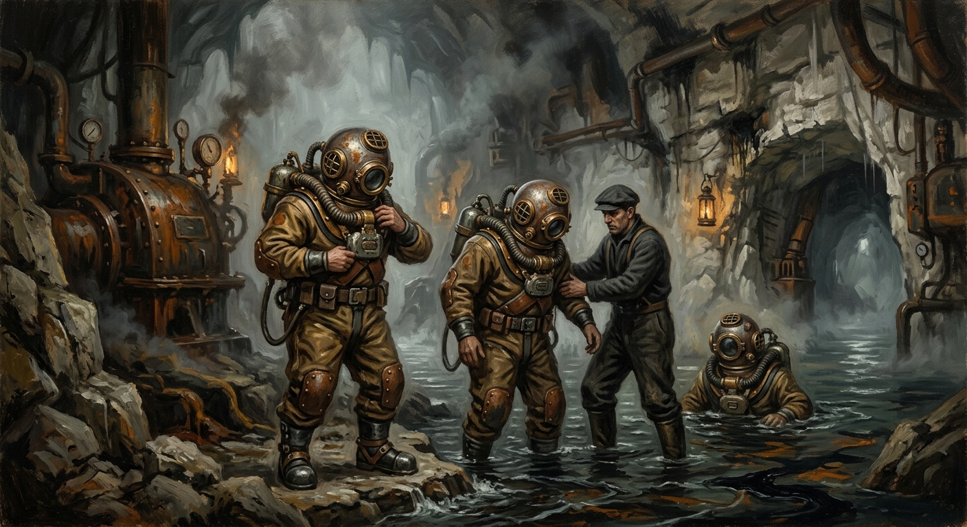 Undertide Divers — Undertide Divers, rendered as oil-painting.