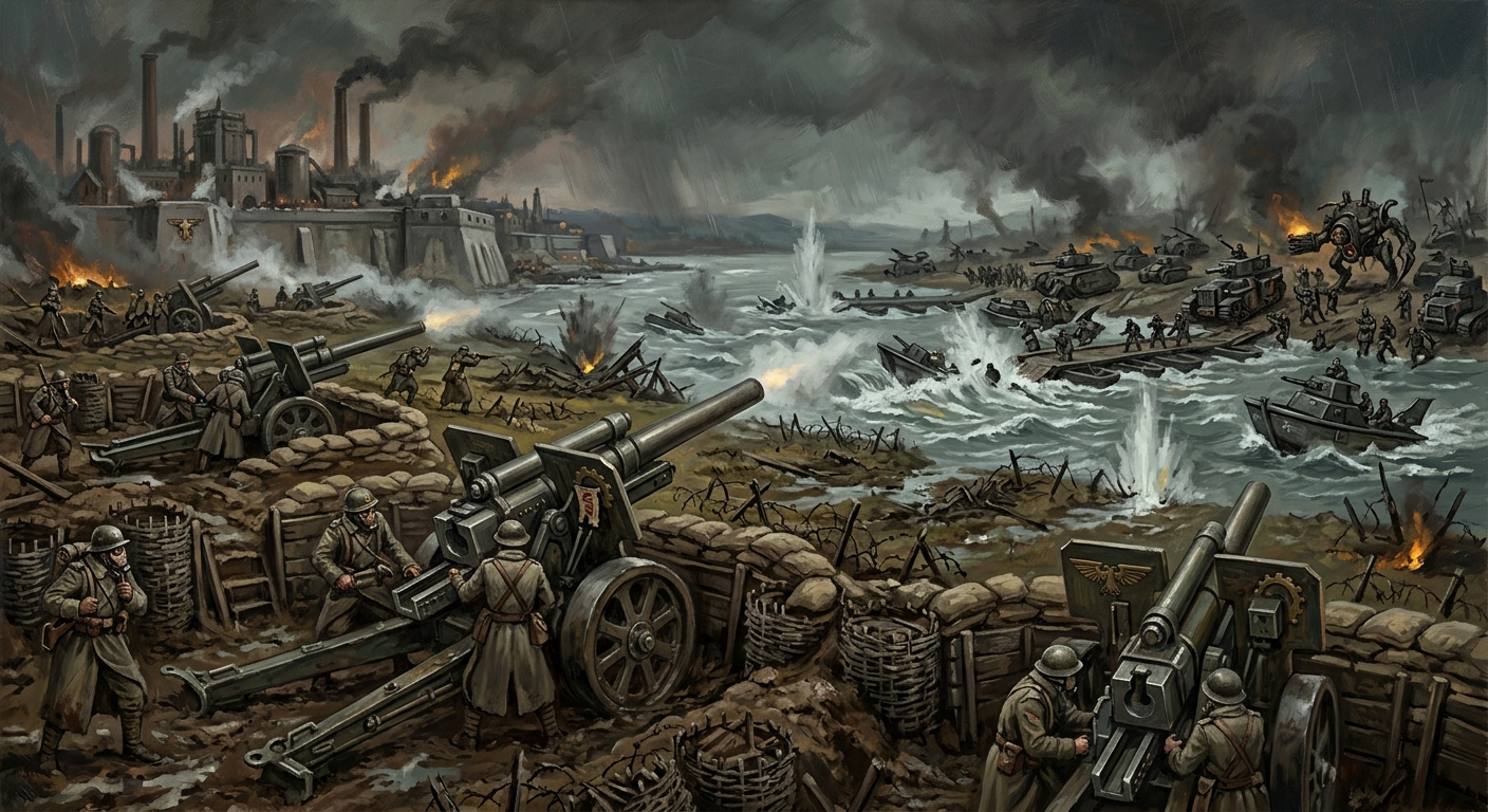 The Miracle of the Danube's Turning — The Miracle of the Danube's Turning, rendered as oil-painting.