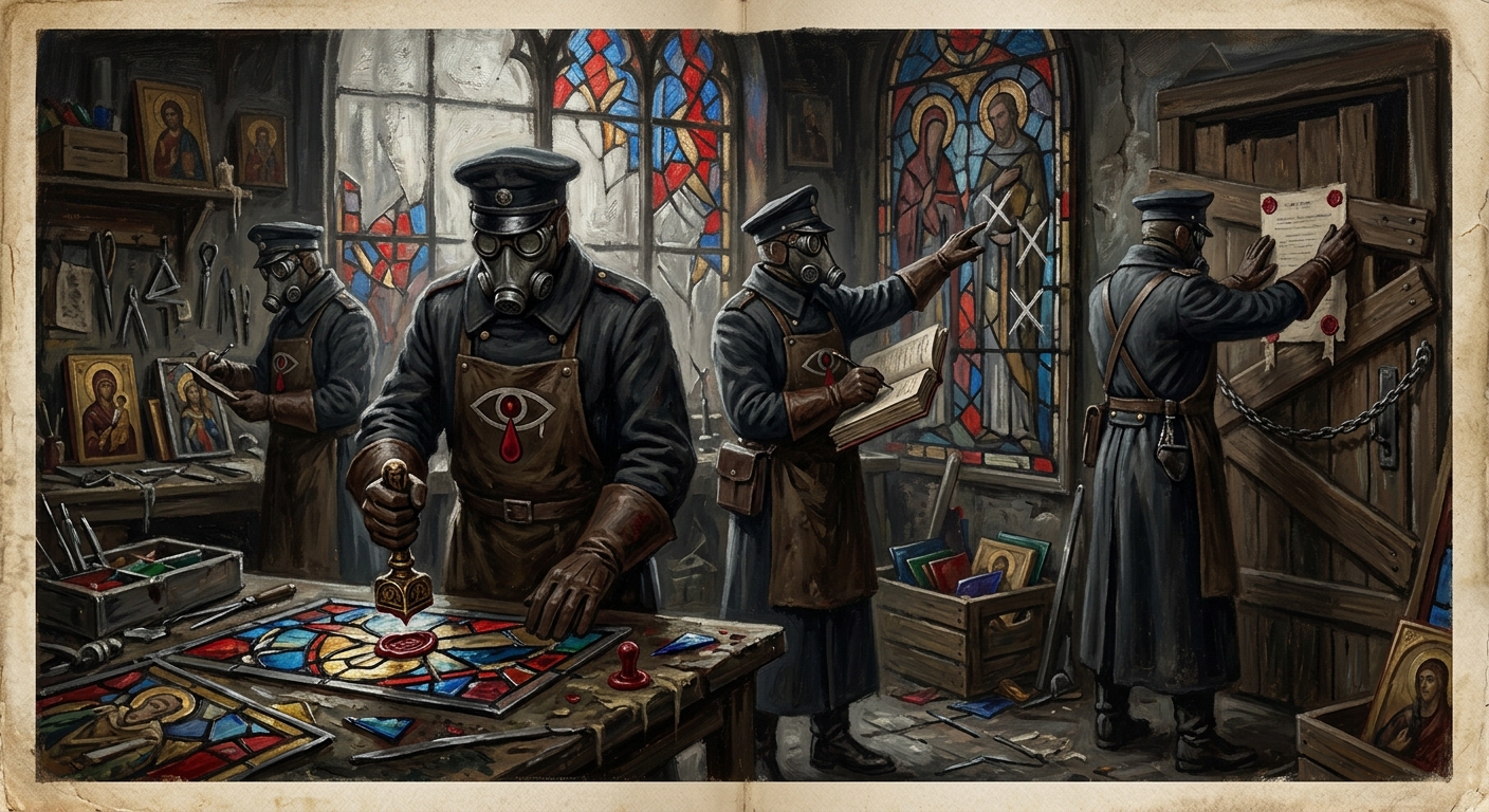 Circle of Stained Proof — Circle of Stained Proof, rendered as oil-painting.