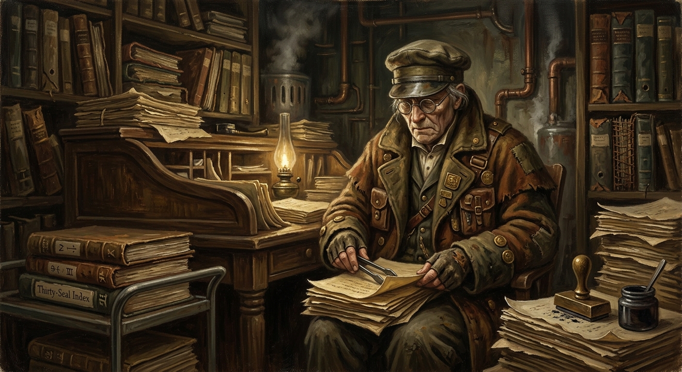 Precedent Curator — Precedent Curator, rendered as oil-painting.