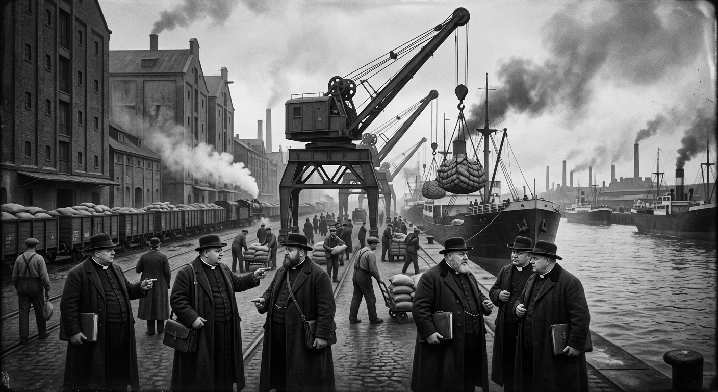 Lübeck — On the Harbour and Its Fat Clerks, rendered as photograph.