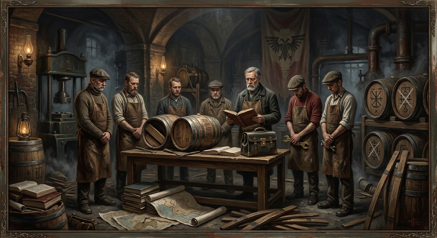 Coopers' Brotherhood of the Blessed Barrel — Coopers' Brotherhood of the Blessed Barrel, rendered as oil-painting.