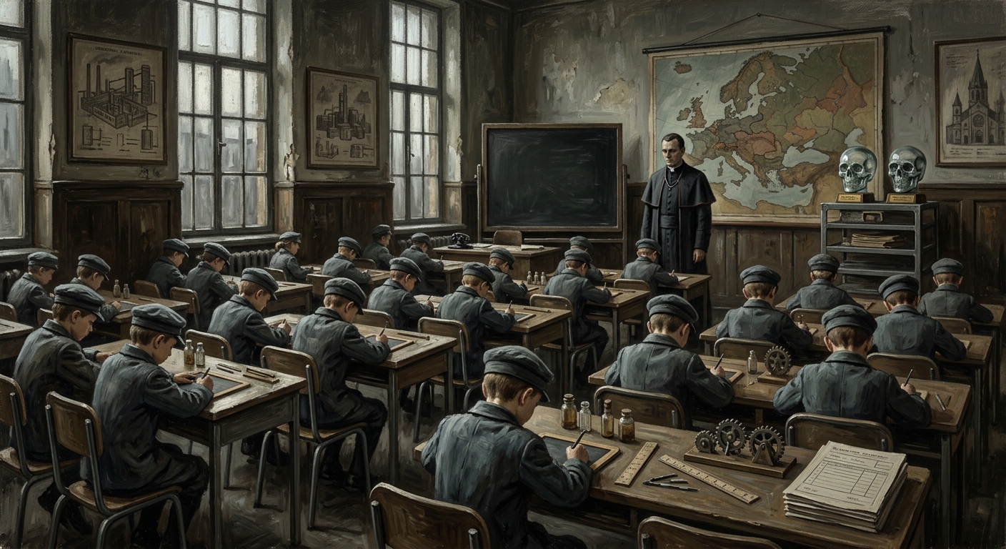 Catechism Schools — Catechism Schools, rendered as oil-painting.