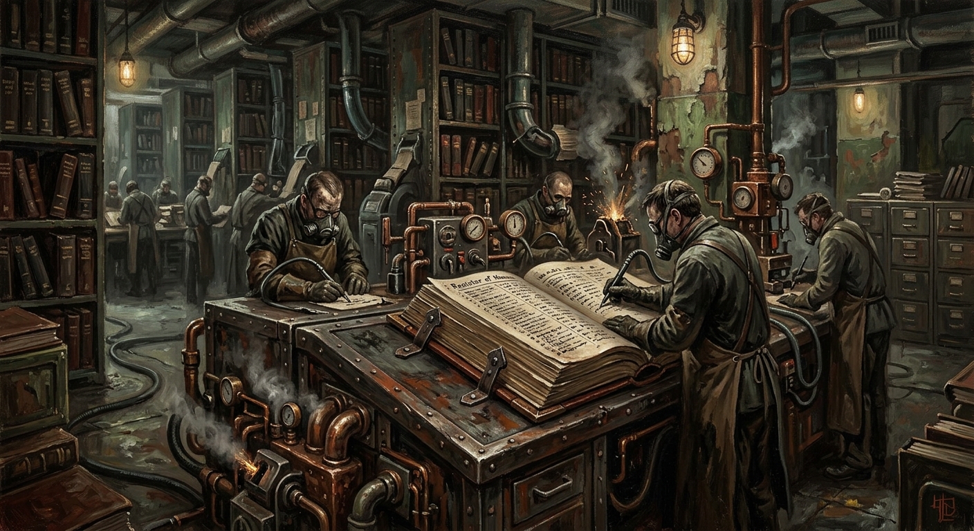 Register of Names — Register of Names, rendered as oil-painting.