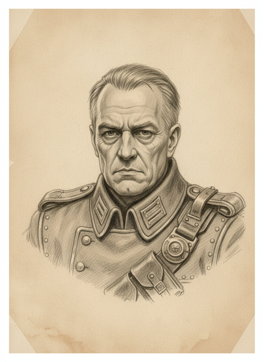 Black and white pencil dossier portrait of Archon Casselius of Mainz, shown head and shoulders on vellum.