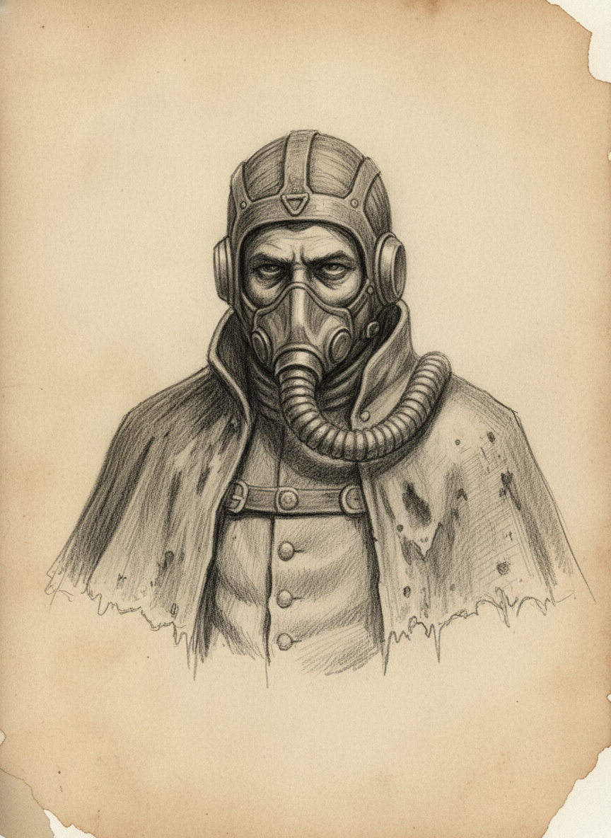 Black and white pencil dossier portrait of Saint Clement of Brittany, shown head and shoulders on vellum.