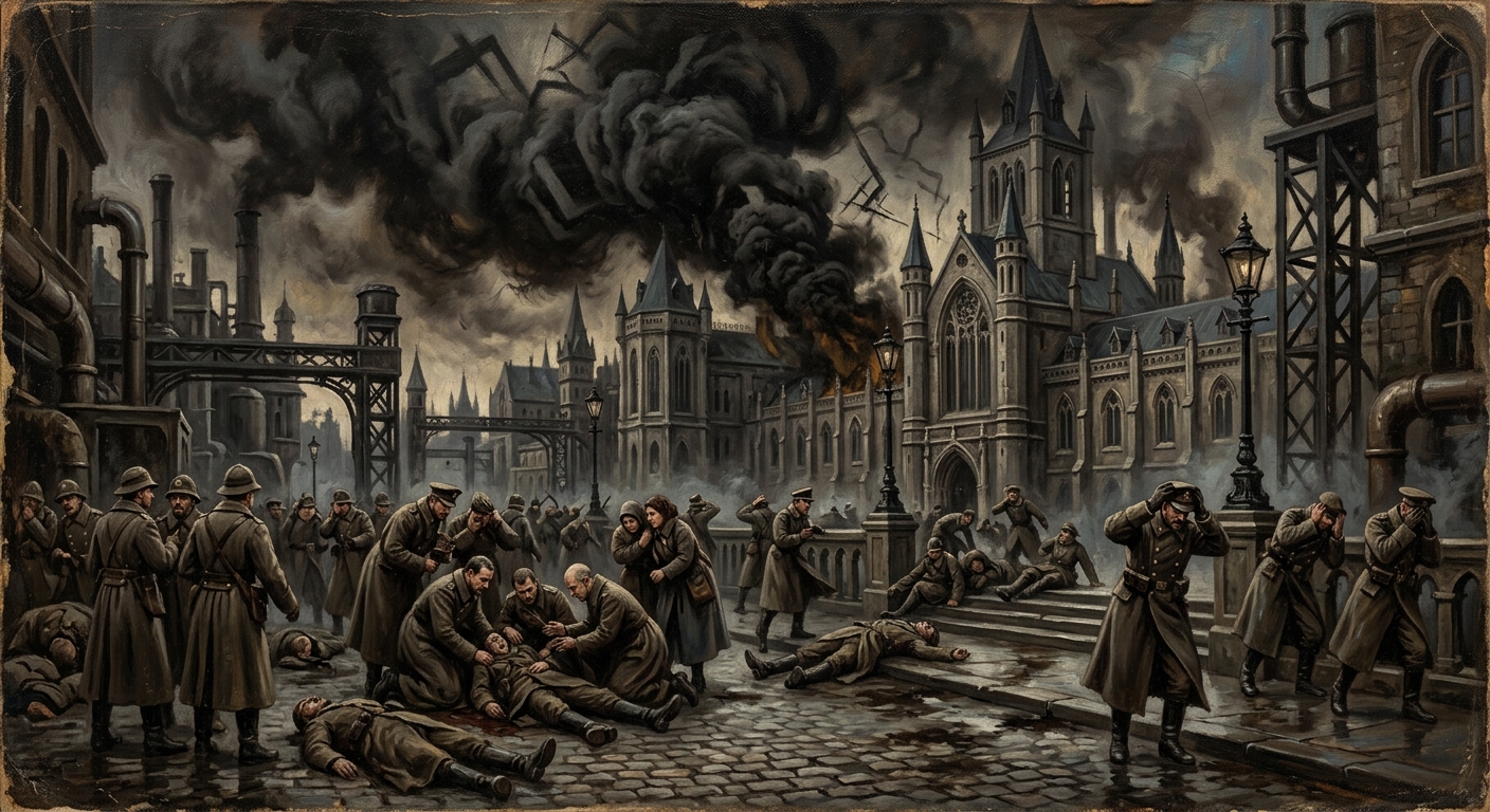 The Scripture-Smoke Incident of A.S. 136 — The Scripture-Smoke Incident of A.S. 136, rendered as oil-painting.
