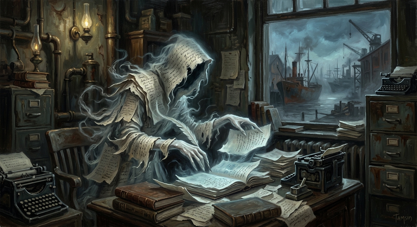 Ledger-Ghost Tamsin — Ledger-Ghost Tamsin, rendered as oil-painting.