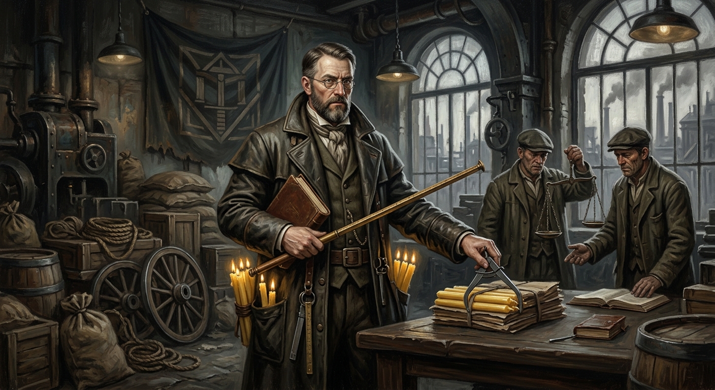 Saint Kelm the Measurer — Saint Kelm the Measurer, rendered as oil-painting.