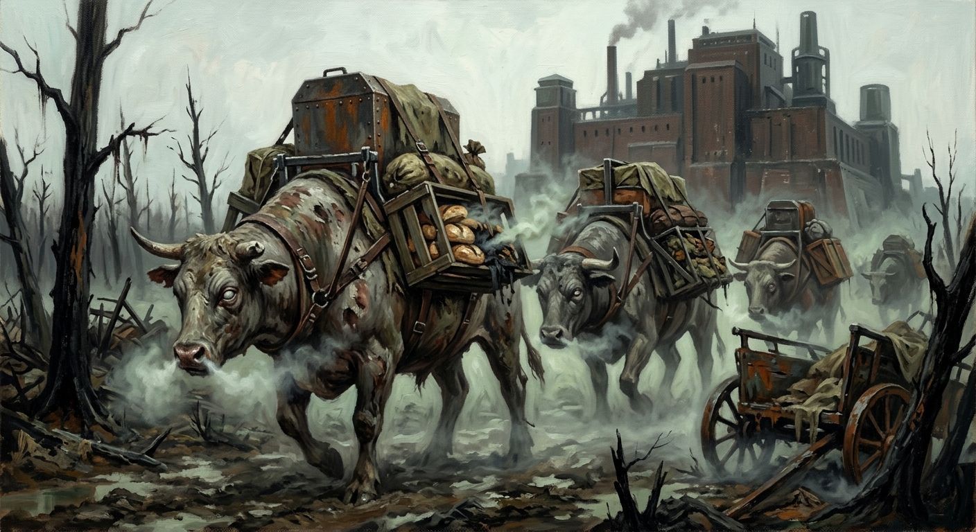 Rot-Oxen — Rot-Oxen, rendered as oil-painting.