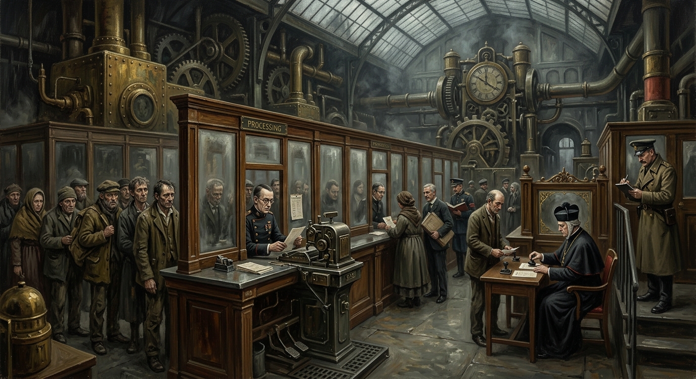Mercy Rationing Reform of A.S. 134 — Mercy Rationing Reform of A.S. 134, rendered as oil-painting.