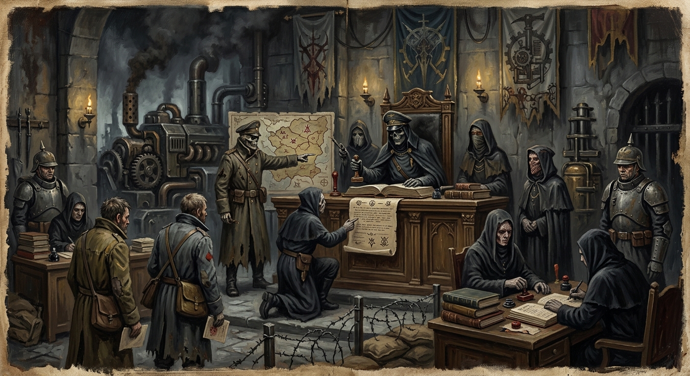 The Shadow Court — The Shadow Court, rendered as oil-painting.
