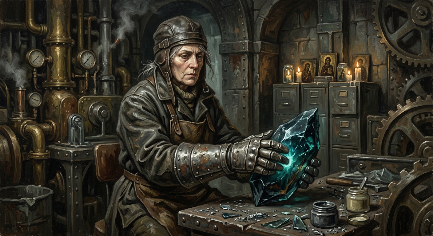 Saint Varda of the Lead Hands — Saint Varda of the Lead Hands, rendered as oil-painting.