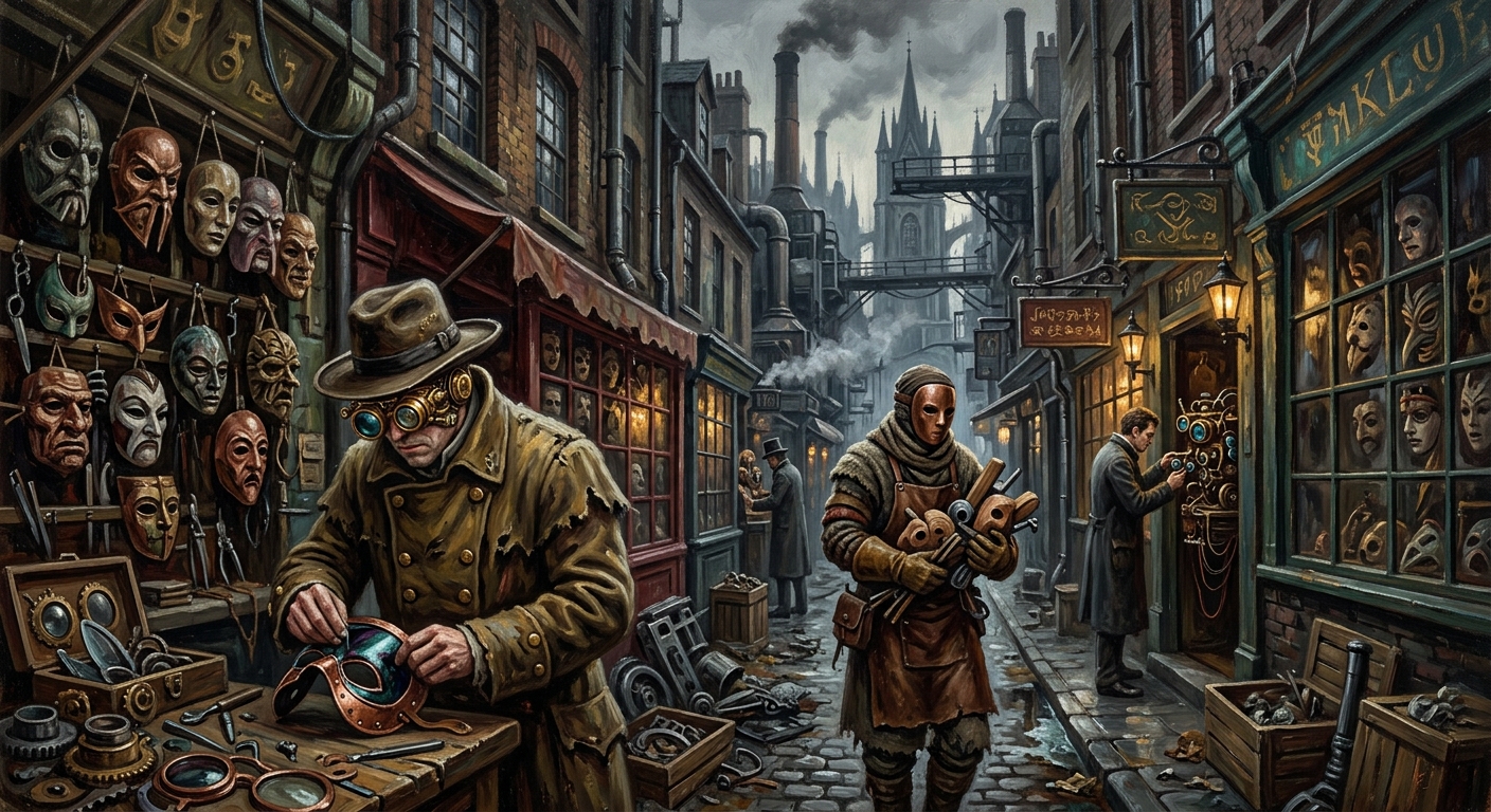 Maskwright Lanes — Maskwright Lanes, rendered as oil-painting.