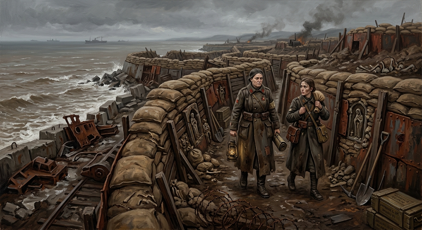 Sister Trenches — Sister Trenches, rendered as oil-painting.