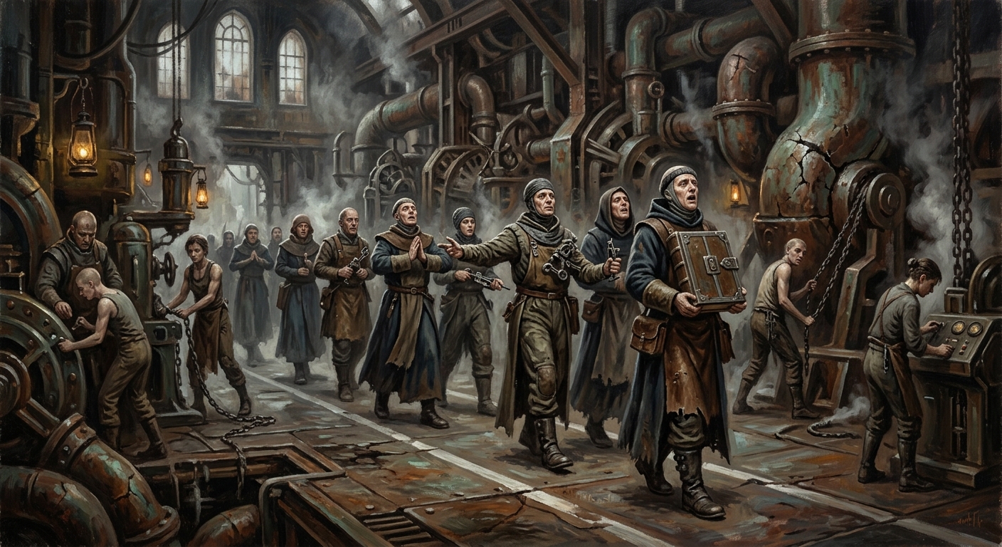 Line-Purists — Line-Purists, rendered as oil-painting.