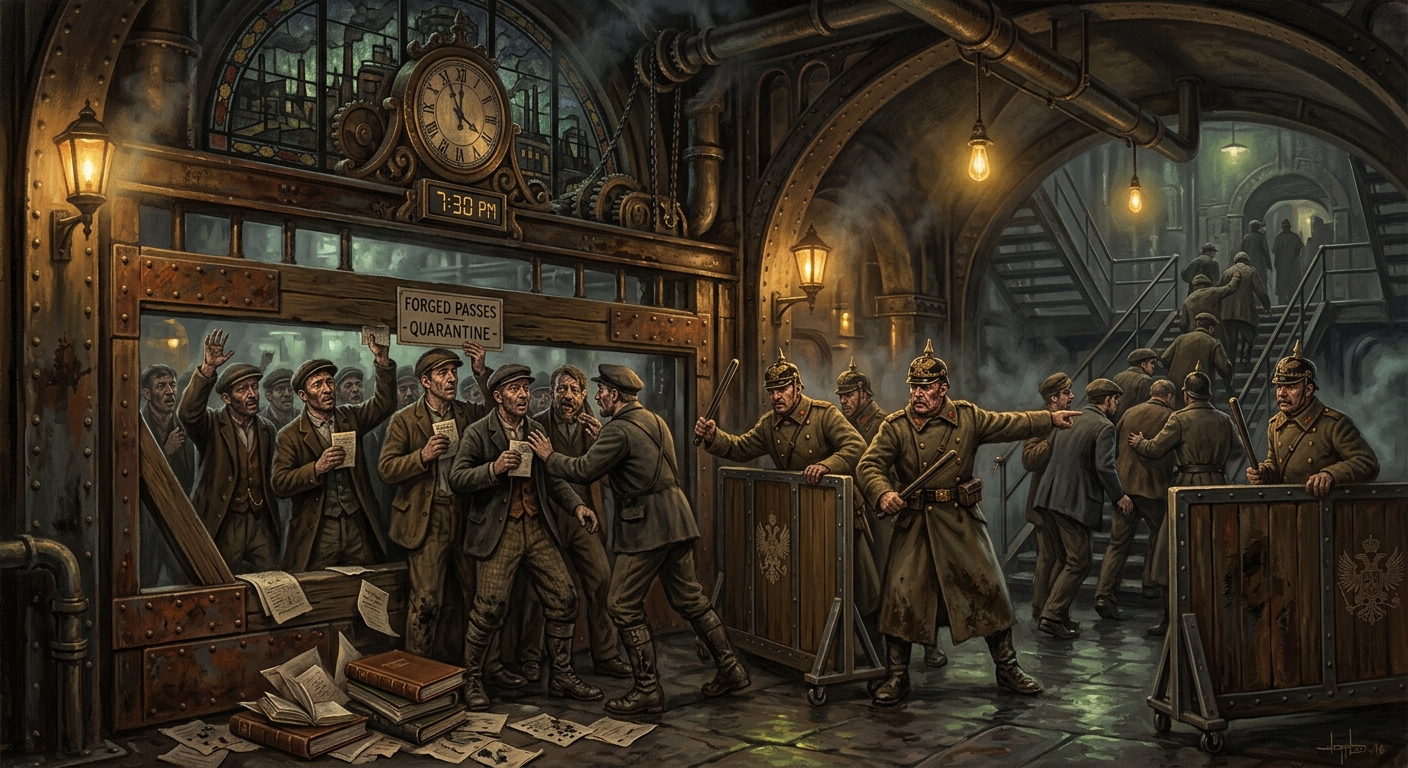 The Paper Plague of A.S. 112 — The Paper Plague of A.S. 112, rendered as oil-painting.