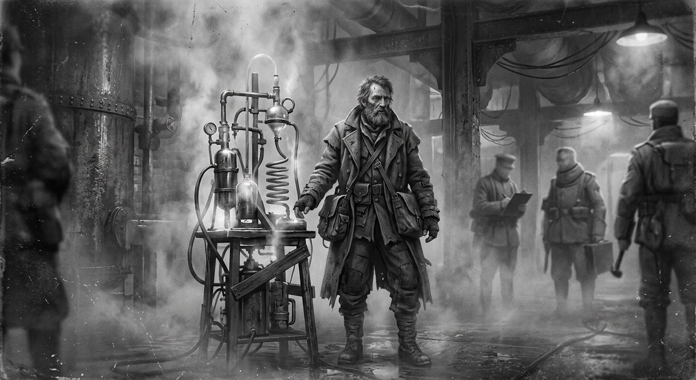 Old Faron the Hush-Monger — On the Invention Called Water, rendered as photograph.