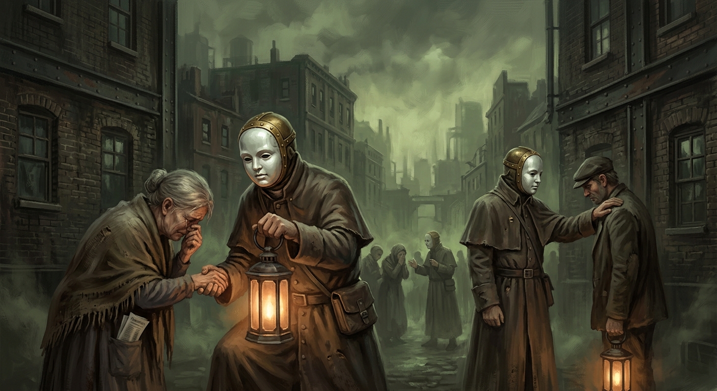 Fog Preachers — Fog Preachers, rendered as oil-painting.