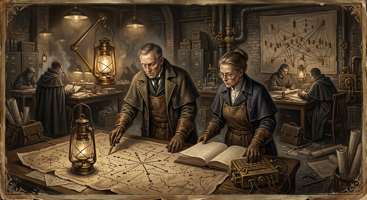 Mercy Architects — Mercy Architects, rendered as oil-painting.