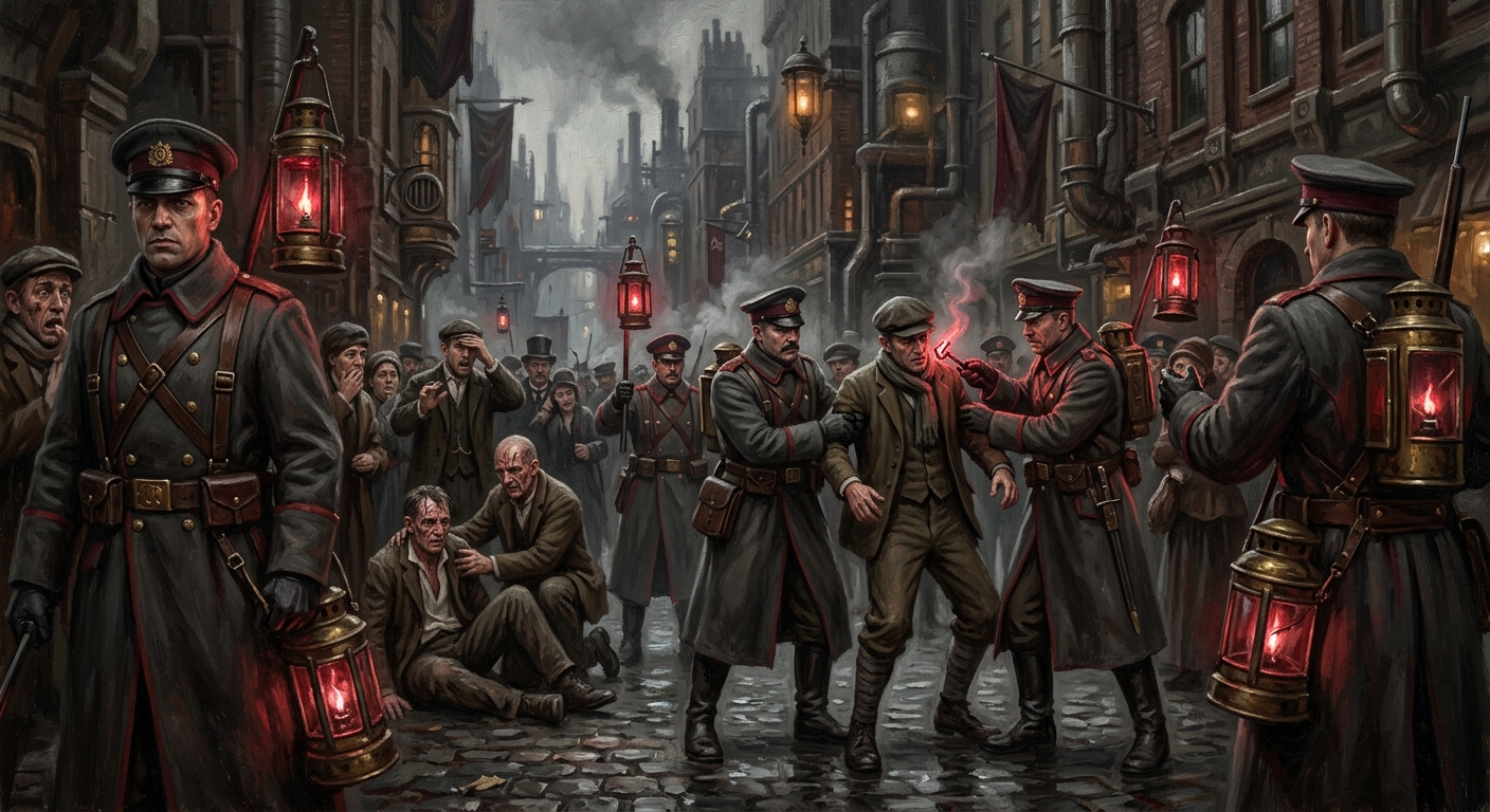 Red Lanterns — Red Lanterns, rendered as oil-painting.