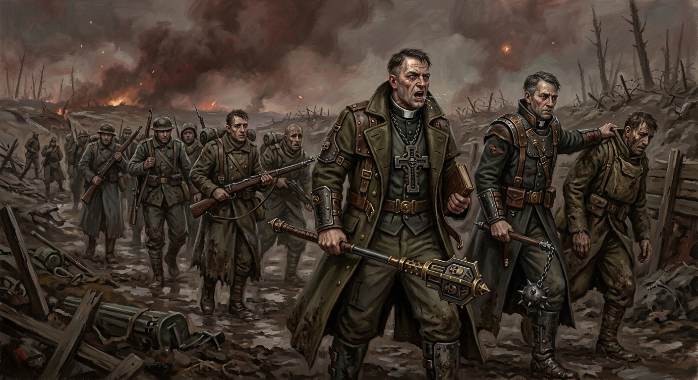 Tribune-Chaplains — Tribune-Chaplains, rendered as oil-painting.