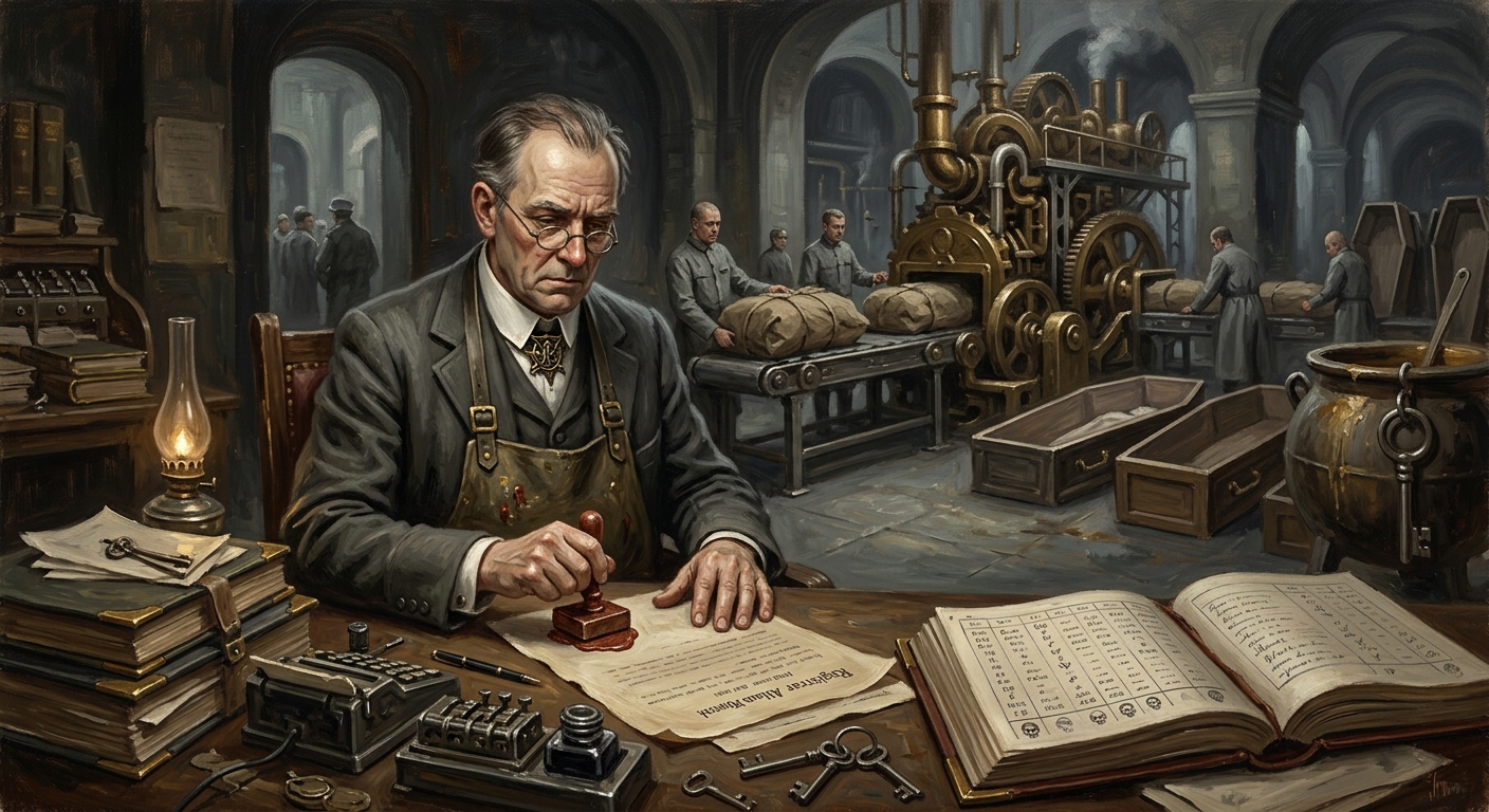 Registrar Aldous Krenk — Registrar Aldous Krenk, rendered as oil-painting.