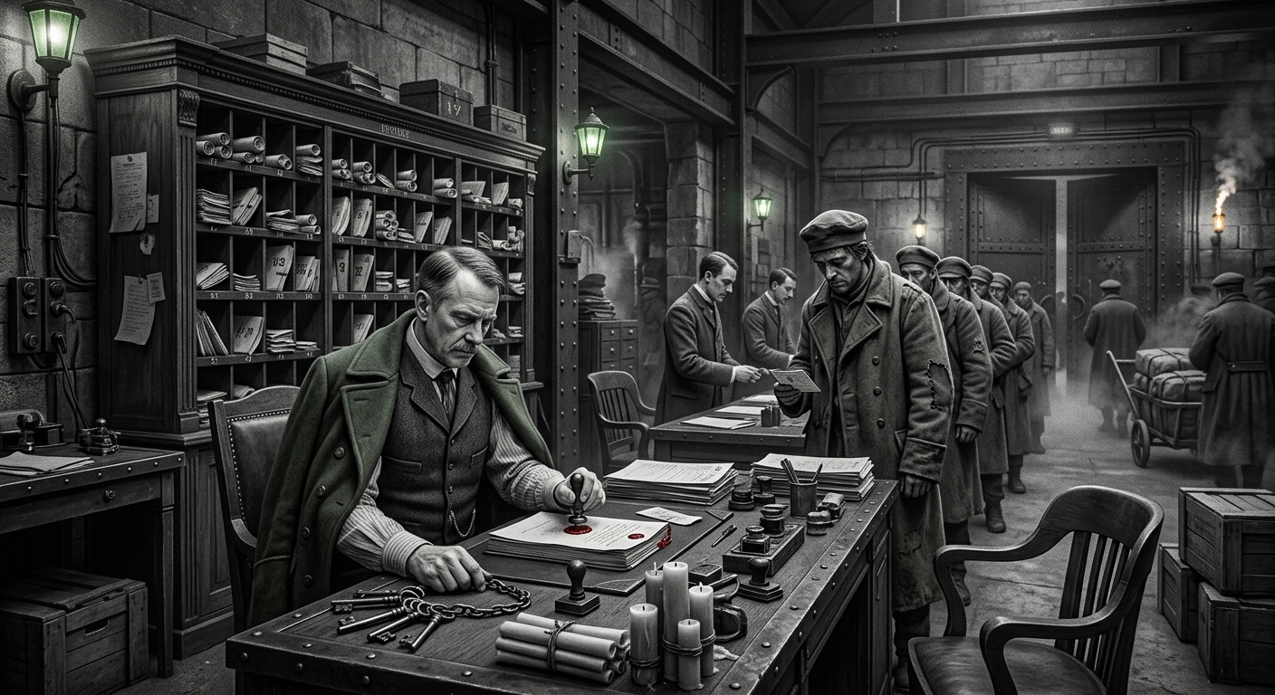 Registrar Aldous Krenk — On the Intake Hall, rendered as photograph.