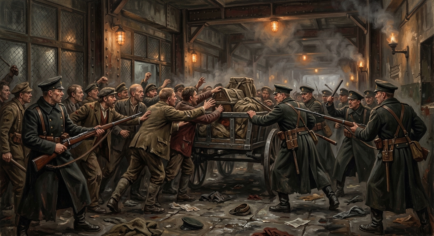 Cart-Saint Riots — Cart-Saint Riots, rendered as oil-painting.