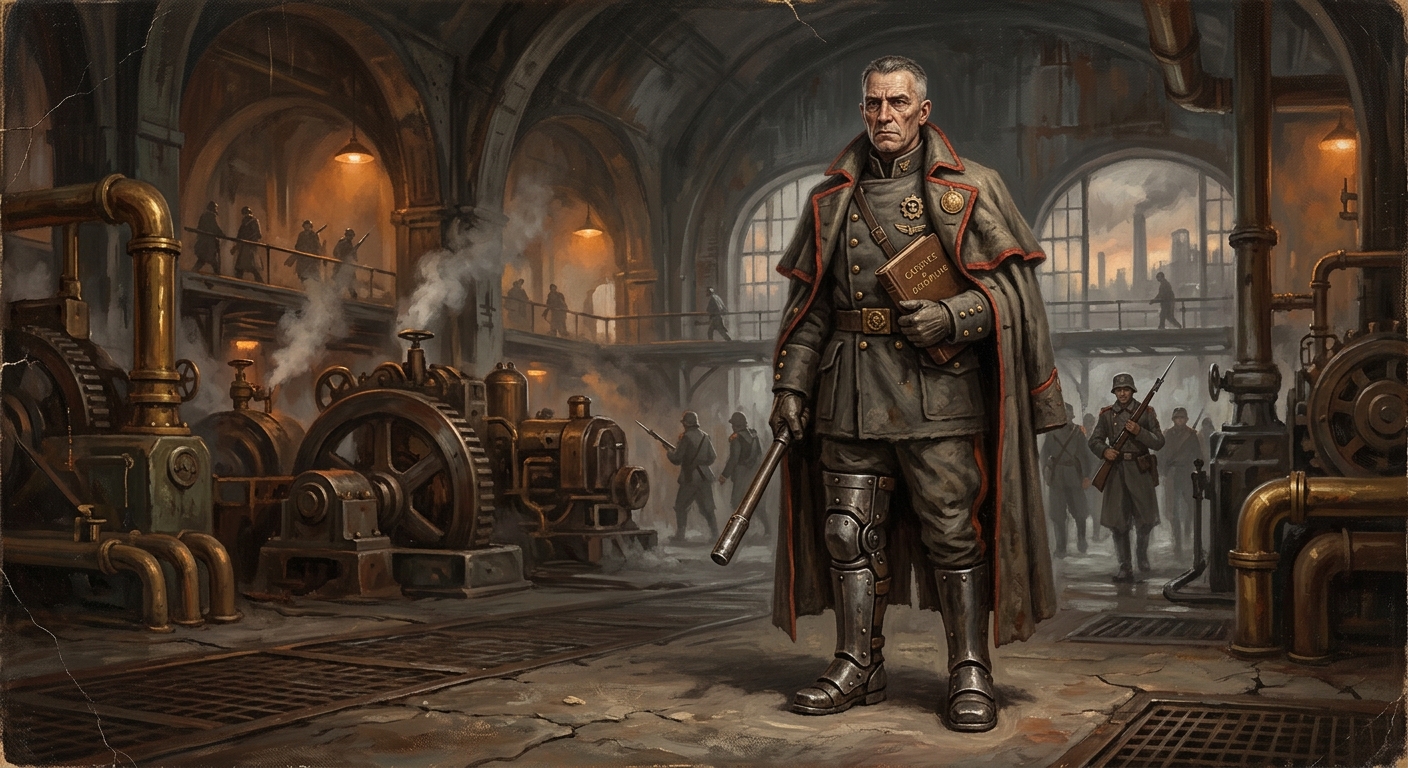 Prefect Malven "Iron Step — Prefect Malven "Iron Step, rendered as oil-painting.