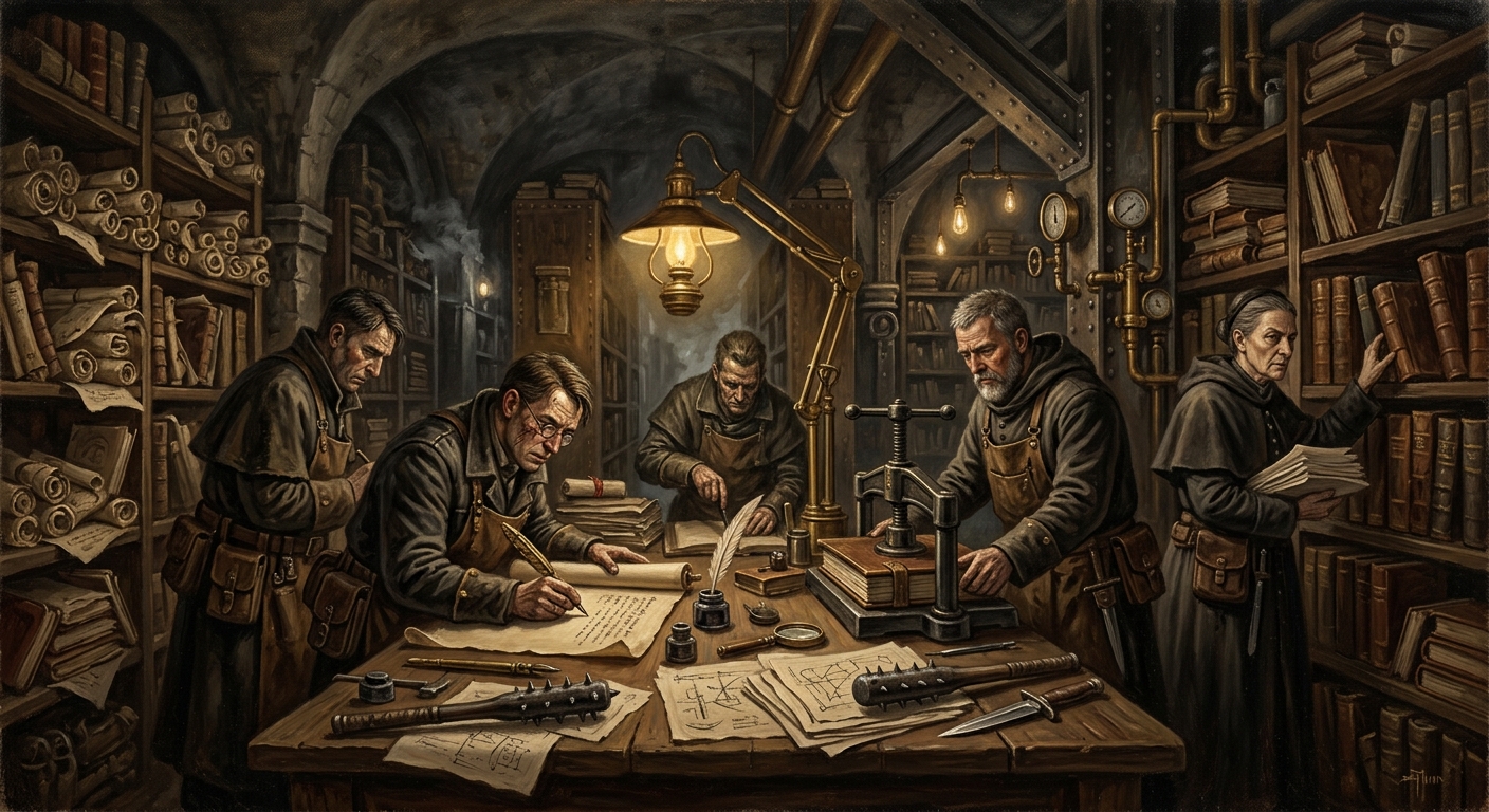 Shadow Archivists — Shadow Archivists, rendered as oil-painting.