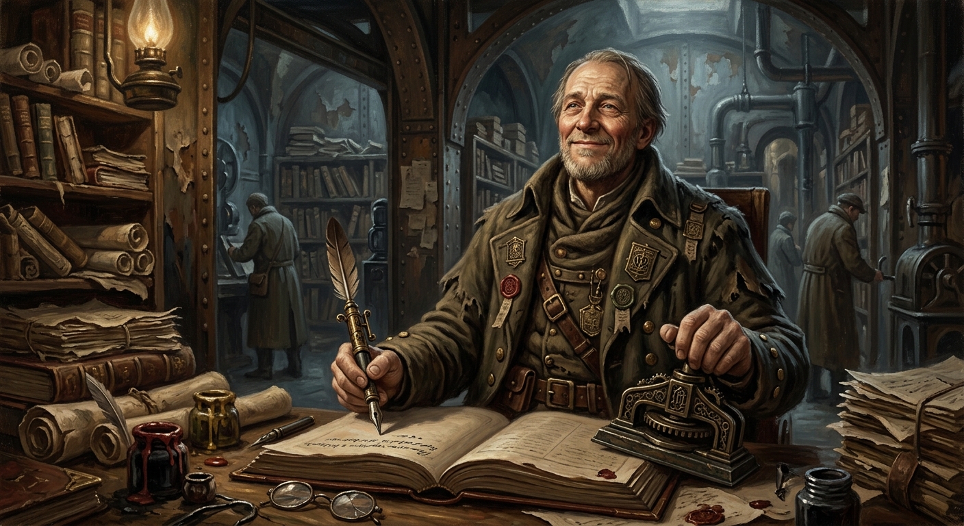Notary-Saint Caldre — Notary-Saint Caldre, rendered as oil-painting.