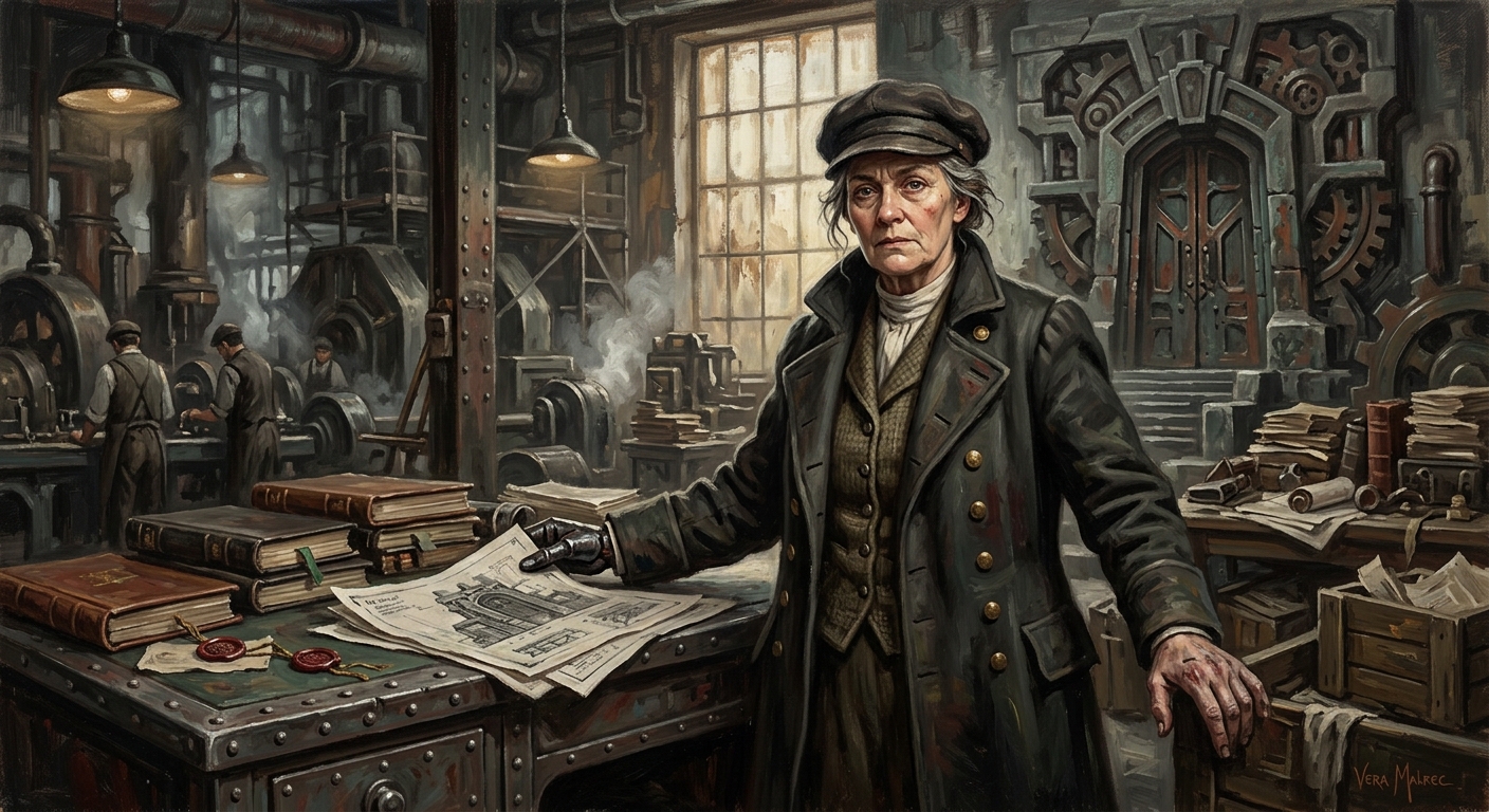 Vera "Iron-Thumb" Malrec — Vera "Iron-Thumb" Malrec, rendered as oil-painting.