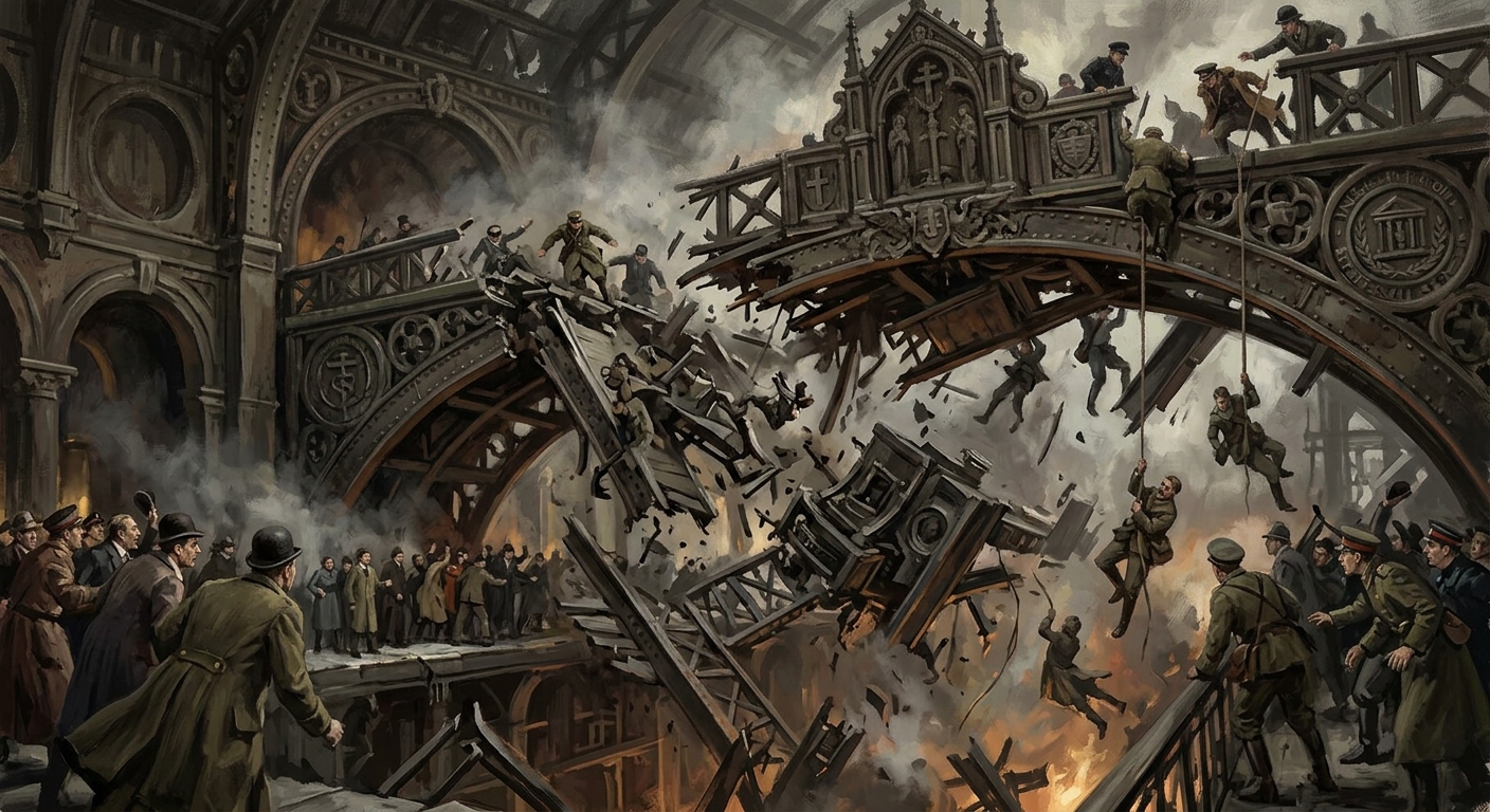 Collapse at Prague Gate — Collapse at Prague Gate, rendered as oil-painting.